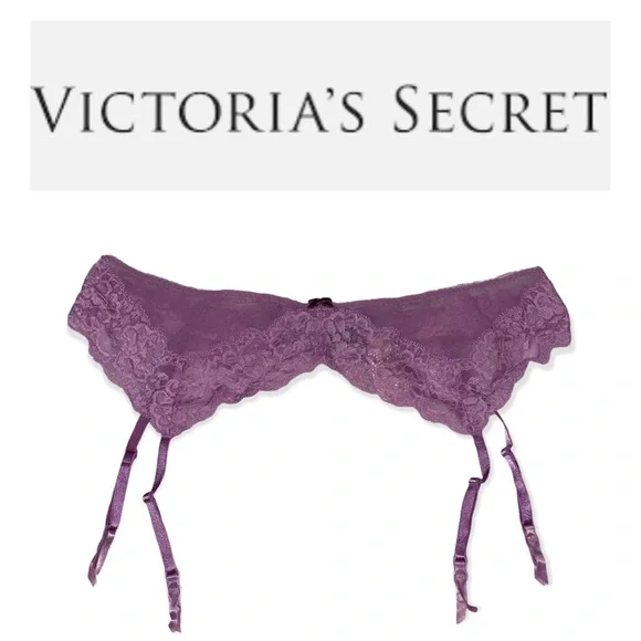 Victoria's Secret | Intimates & Sleepwear | New Victorias Secret Dream  Angels Purple Lace Garter Belt Ml | Poshmark